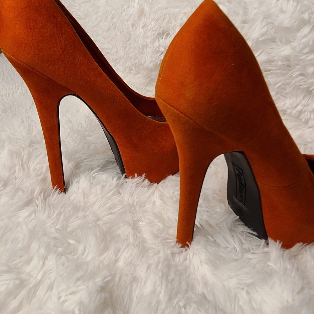 Deep Orange high heel.